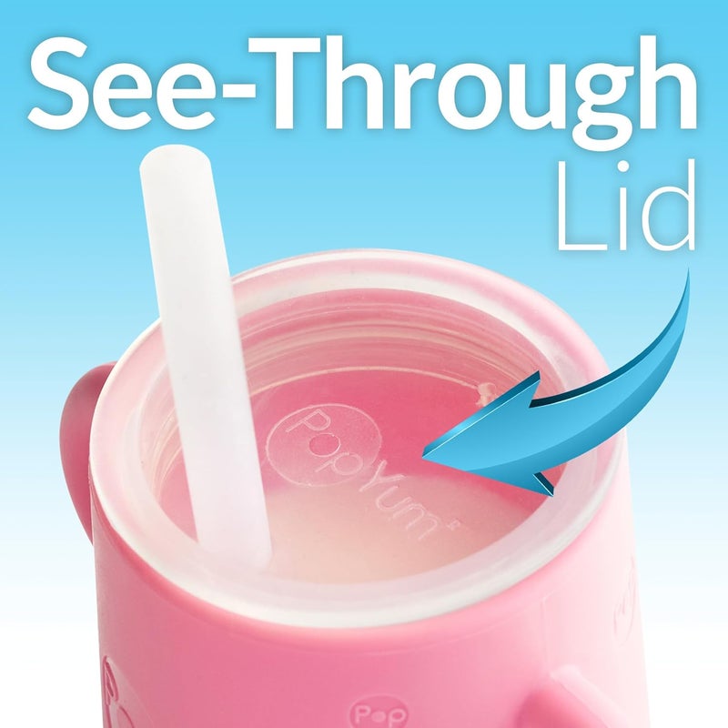 PopYum Silicone Training Cup Set with Straw Lid - Image 3